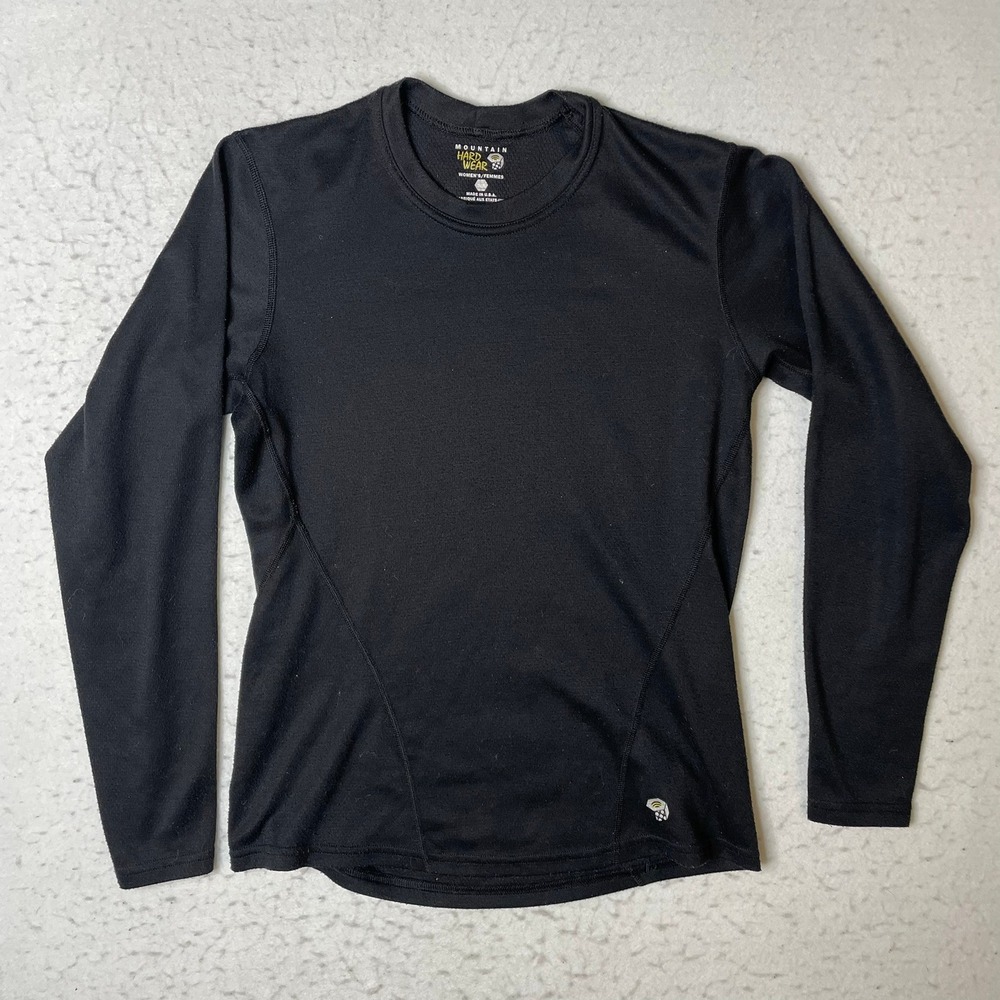 Mountain Hardwear Womens Small Black Long Sleeve Base Layer Shirt OL1415‎ USA